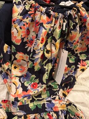 Something Navy Floral Midi Dress in Navy, Coral, Yellow, Green